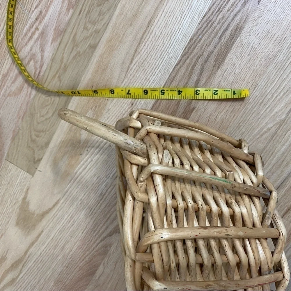 Wide Wicker Basket Home Picnic Tan Houseware Long
